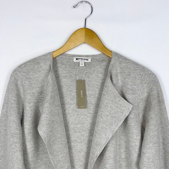 J Crew Women's Juliette Wool Blend Collarless Sweater Blazer Small Heather Gray - Picture 4 of 16